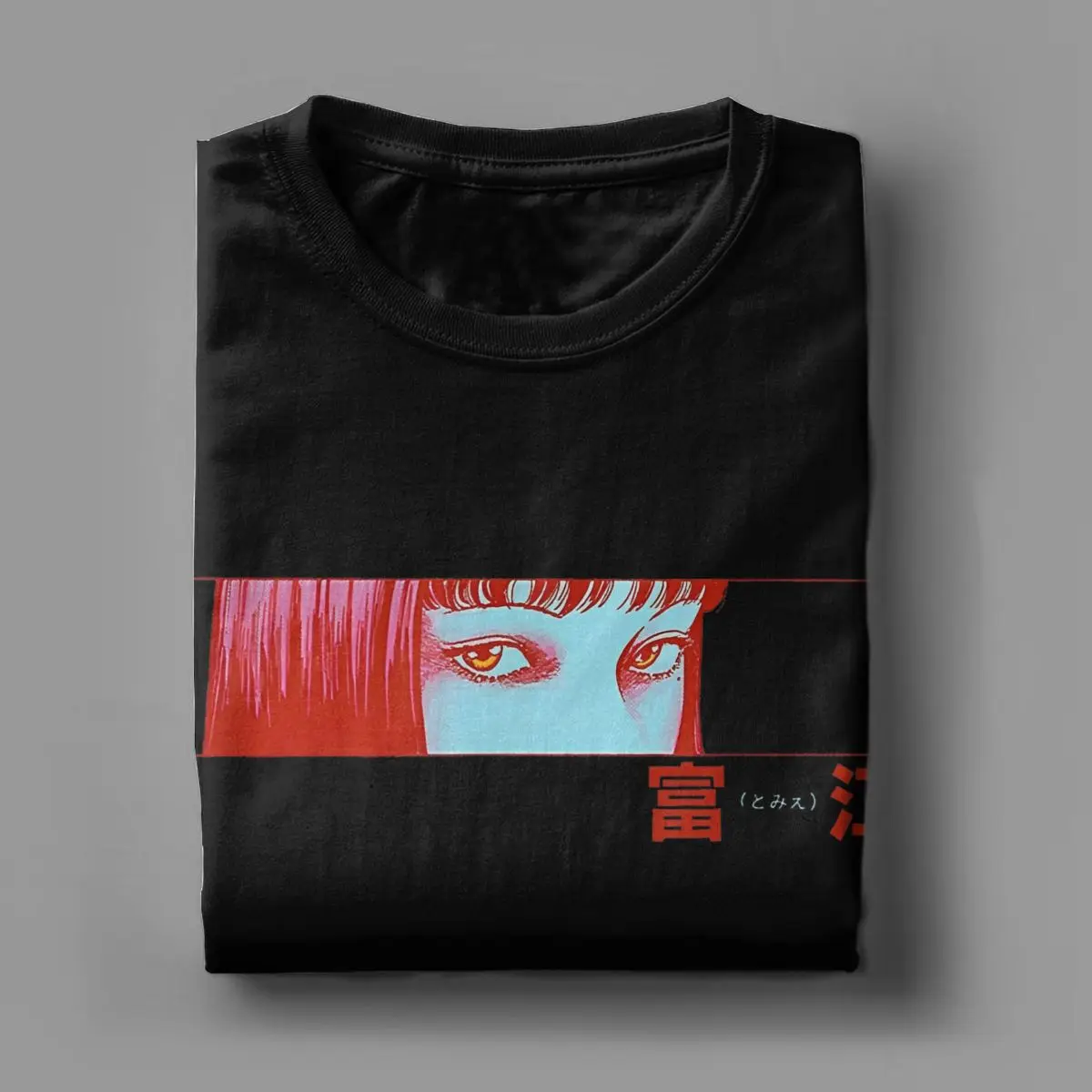 Tomie In Red Uzumaki T Shirt Men Women Pure Cotton Novelty T-Shirts Crewneck Junjis Itos Manga Horror Tees  Clothing Plus Size