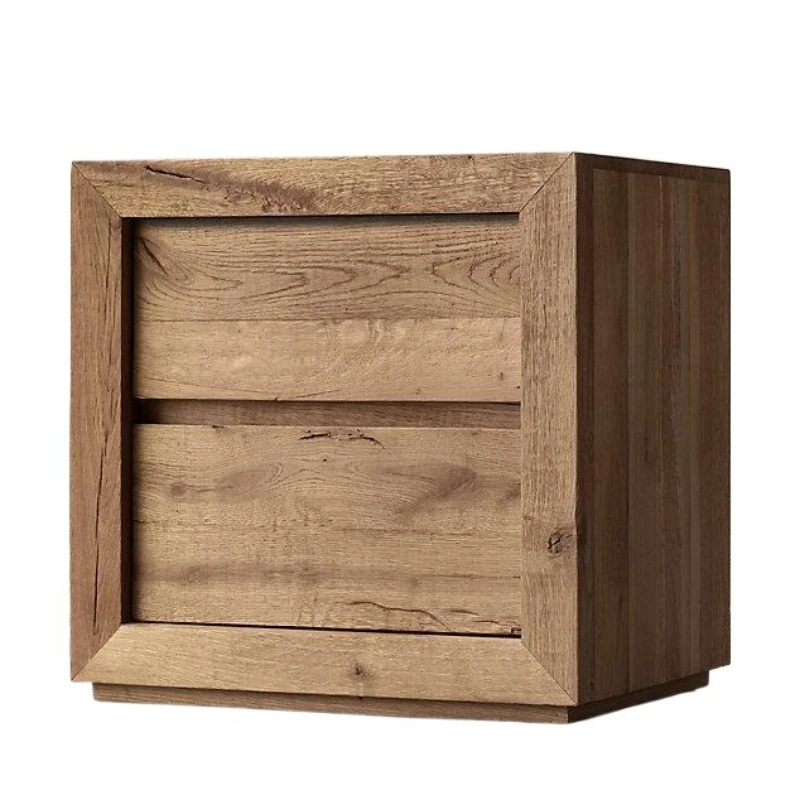American RH original single French rural retro solid wood old wooden bedside table modern simple edge a few