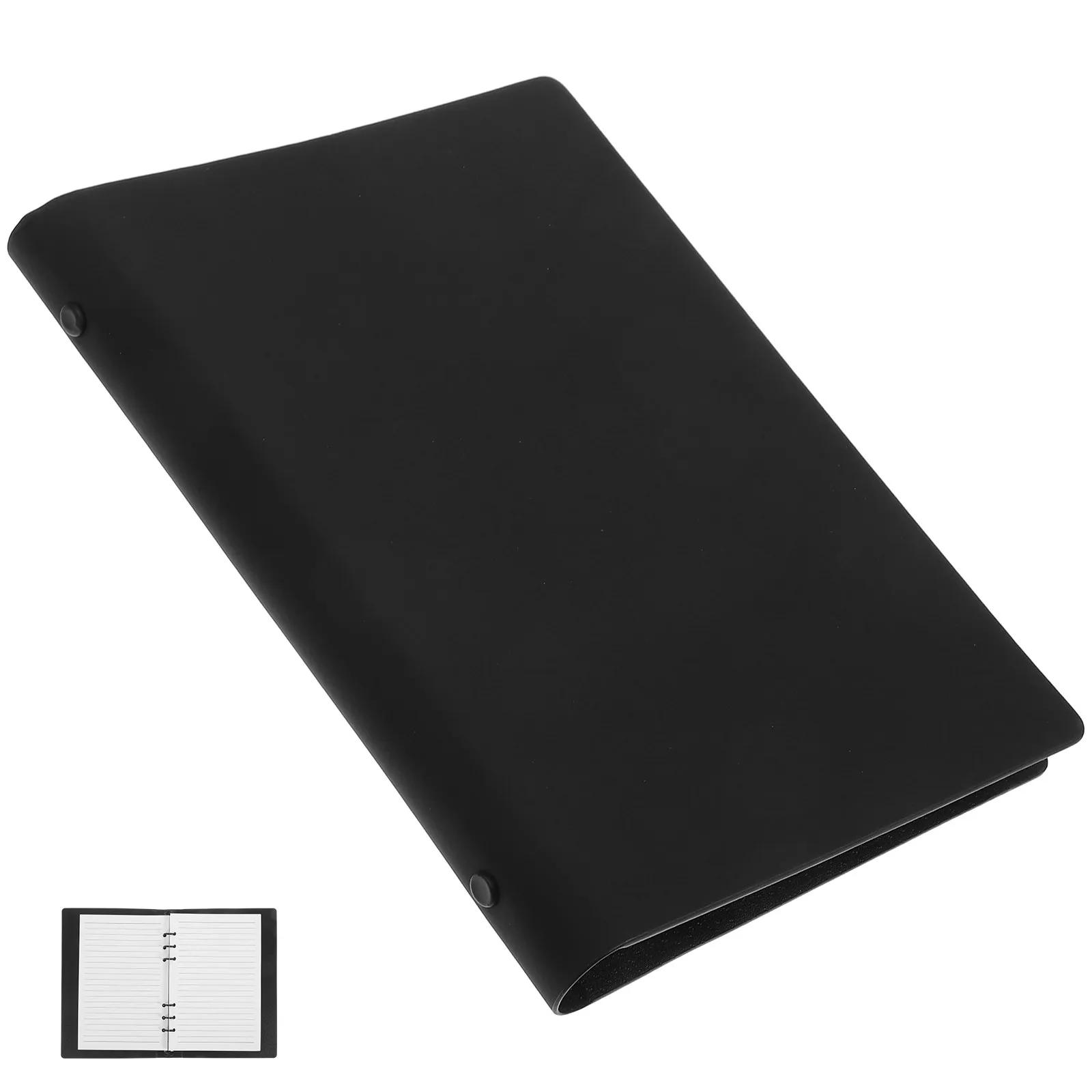 

PU Cover A5 Notebook Refillable Loose-Leaf Design Blank Ruled Pages Suitable for Office College Students Professionals Daily
