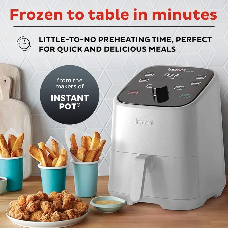 

Vortex 2QT Mini Air Fryer, Small Air fryer that Crisps, Reheats, Bakes, Includes over 100 In-App Recipes