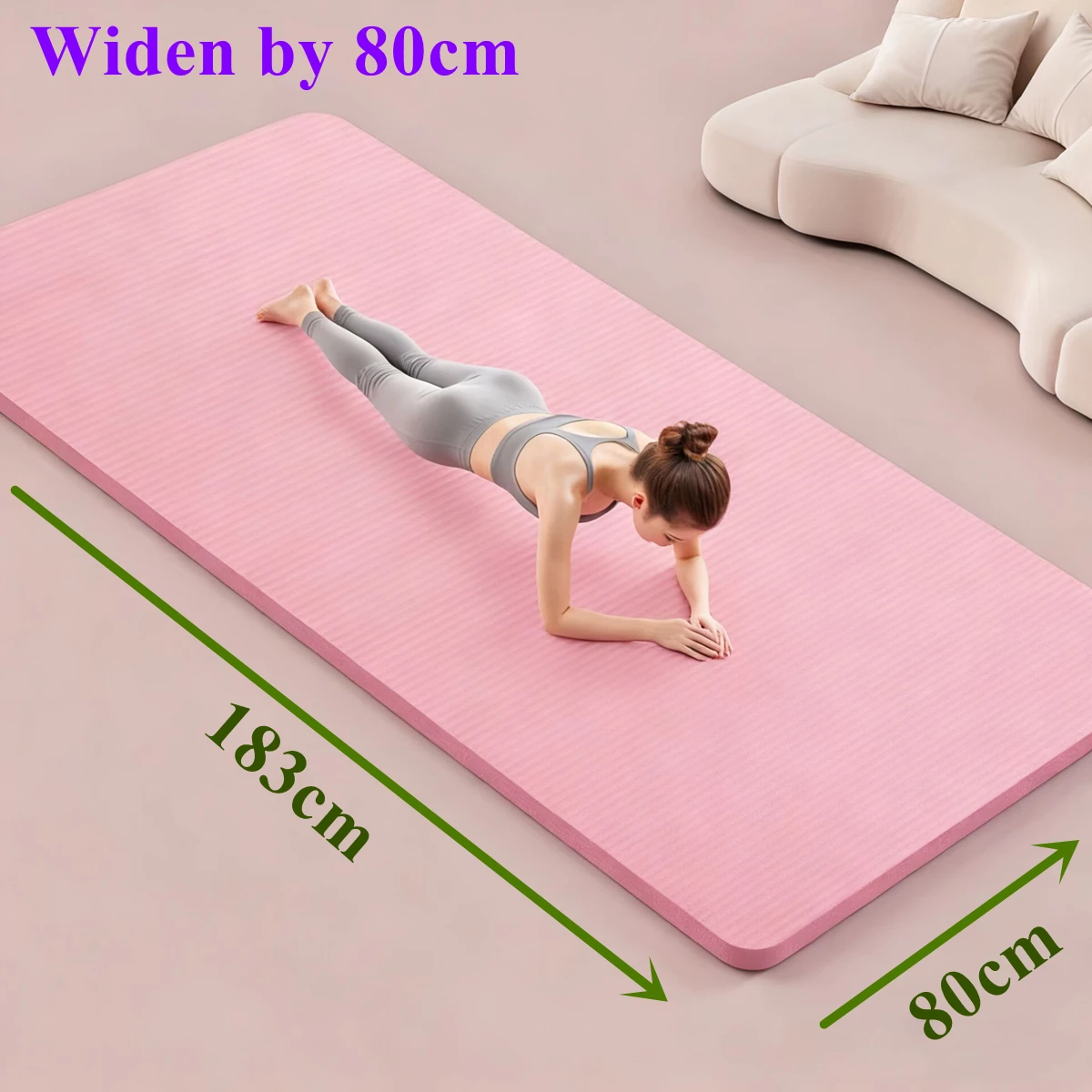 

Widen 800MM Extra Thick Yoga Mats NBR Exercise Mat Fitness Tasteless Pilates Workout Gym Mats with Bandage 183cmX80cm 10MM
