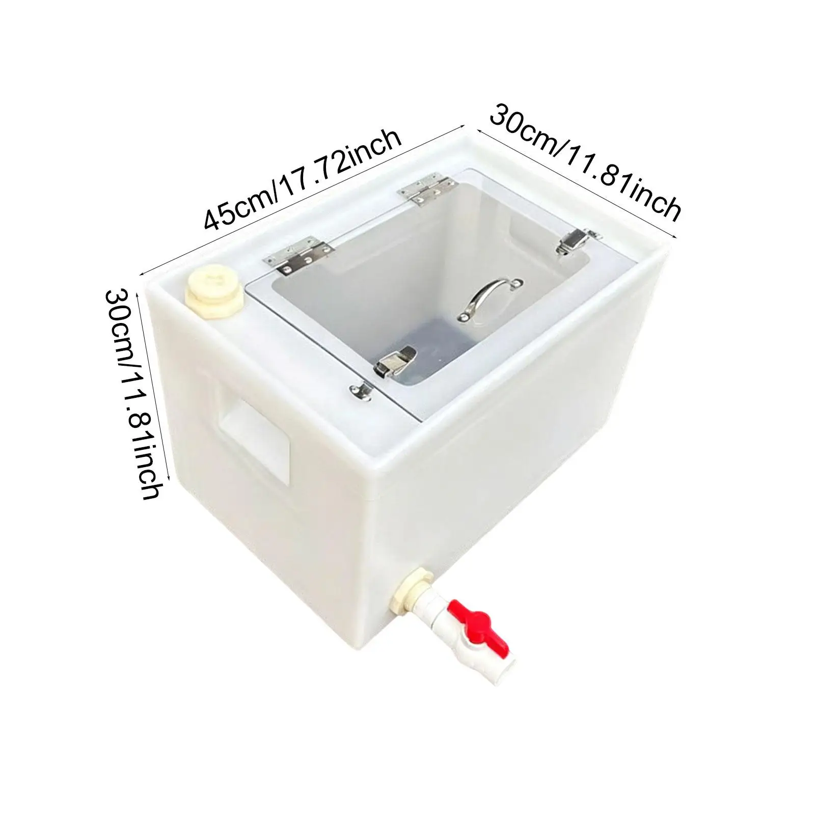 

Sturdy Plastic Fish Transport Tank with Sealed Lid Fishing Storage Box for Beach Camping Catch Release Activities