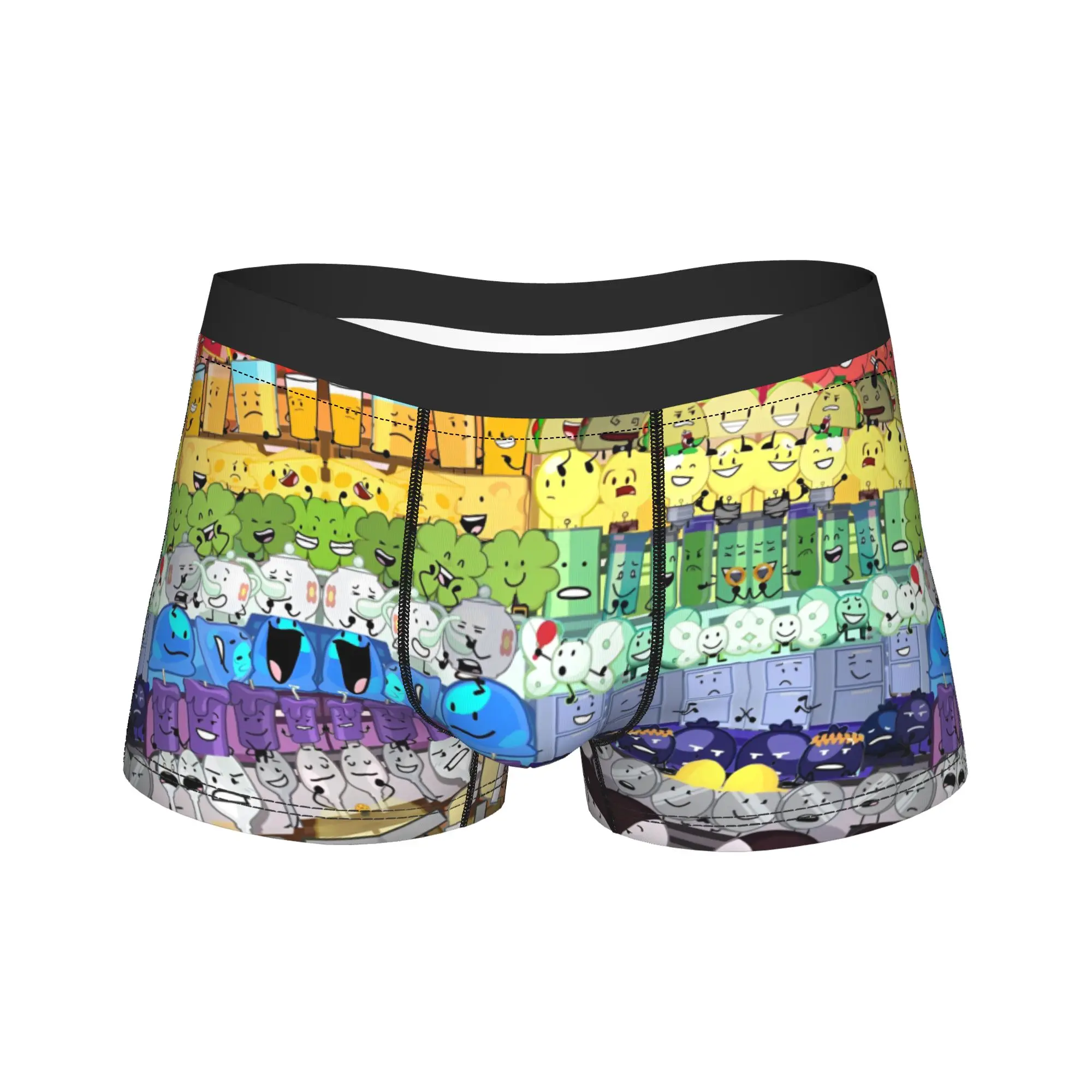 

BFDI Inanimate Insanity All Characters Underwear Males Underpants Design Elastic Trunk High Quality Shorts Briefs Plus Size