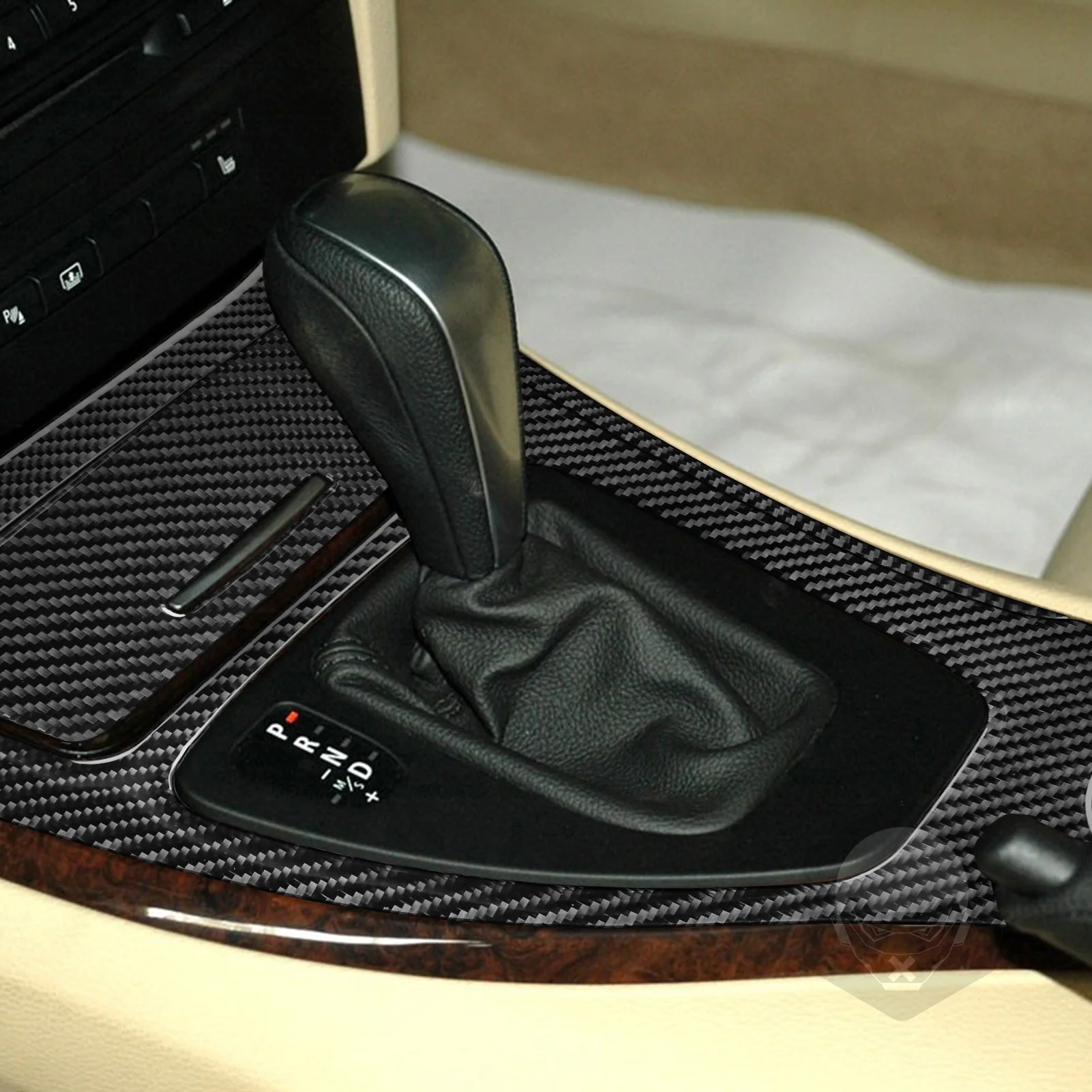 For BMW 3 Series E90 2006-2008 Carbon Fiber Central control Gear Shift ashtray panel Car Interior Accessories Decorative Sticker