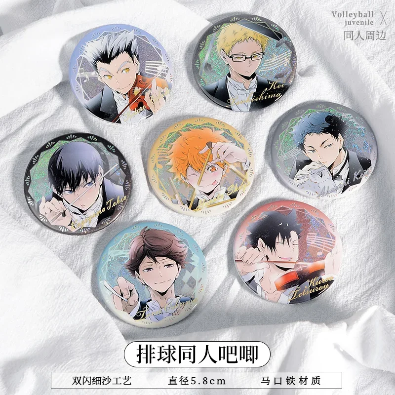 

Anime Haikyuu!! Oikawa Tooru Tobio Kageyama Shoyo Hinata Kozume Kenma Cosplay Brooch Badge Ambitus Gift