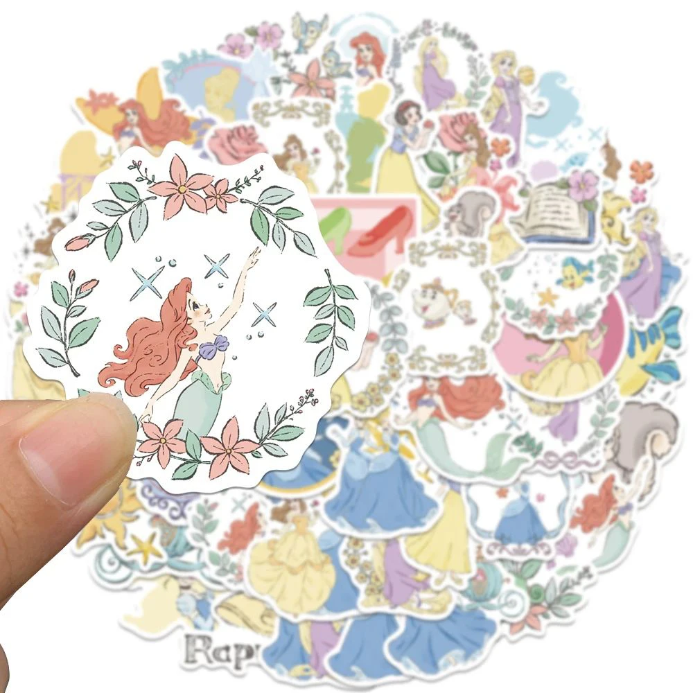 10/30/50 Stück Niedliche Disney Prinzessinnen Anime Aufkleber Cartoon Cinderella Belle Sticker DIY Koffer Handy Wasserflasche Aufkleber Spielzeug Geschenk – Detail 4