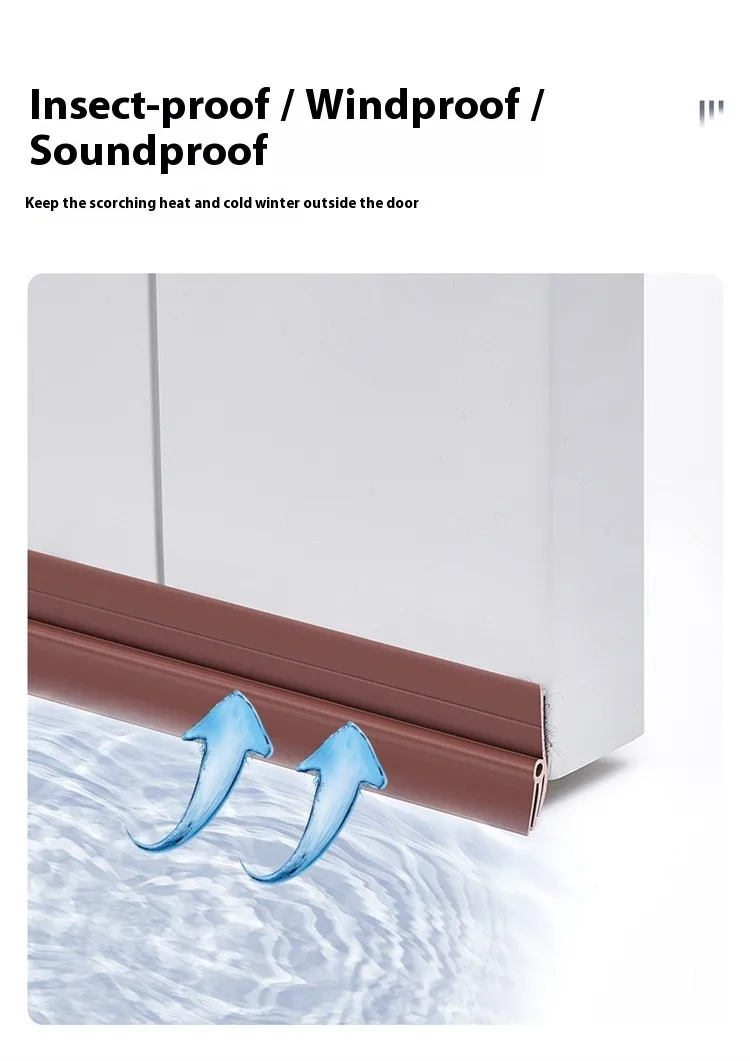 1–4 Stück 93 cm PVC-Türboden-Dichtungsstreifen, wasserdicht und verschleißfest, abnehmbarer, wind- und staubdichter Türspalt-Dichtungsstreifen – Detail 2
