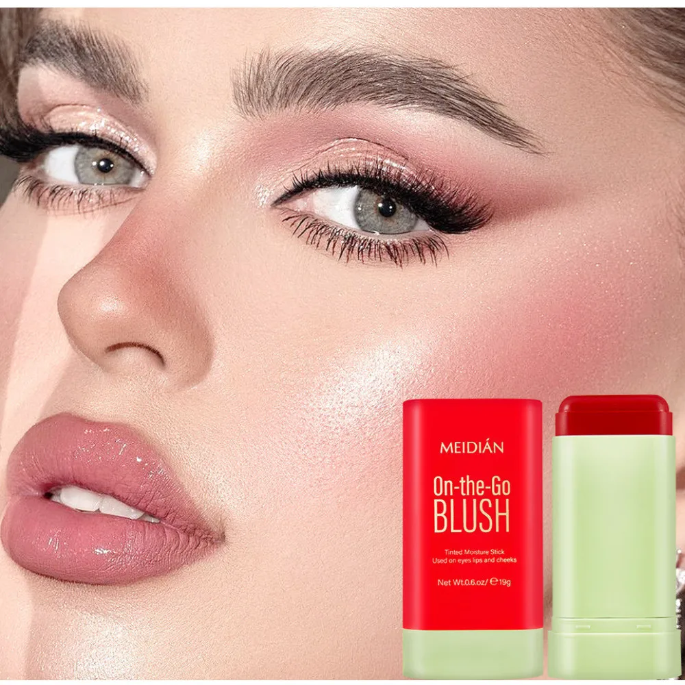 Multifunctionele Getinte Vochtstok 3 In 1 Blush Stick Gebruikt Op Lippen Ogen Wangen Gezicht Roze Crème Wang Blusher Cosmetica