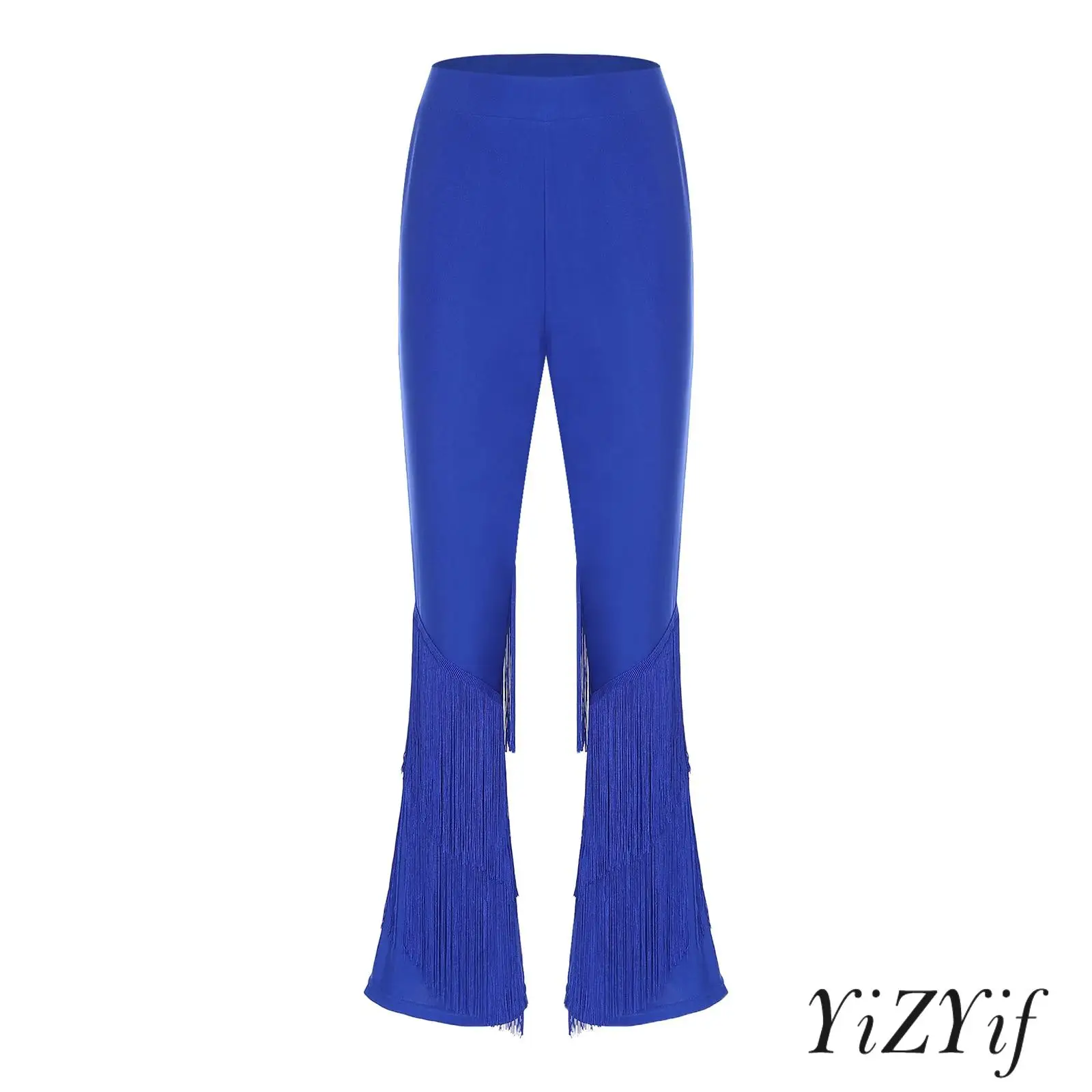 سراويل نسائية أنيقة للتدريب على الرقص اللاتيني، وضع شرابة استراتيجية وميزات مريحة، ملابس رقص رومبا اللاتينية