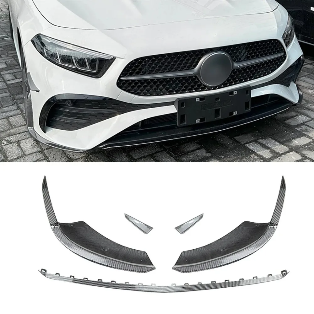

Car Front Bumper Lip Diffuser Spoiler For Mercedes-Benz A-class W177 A180 A200 A35 AMG 2023+ Car Styling