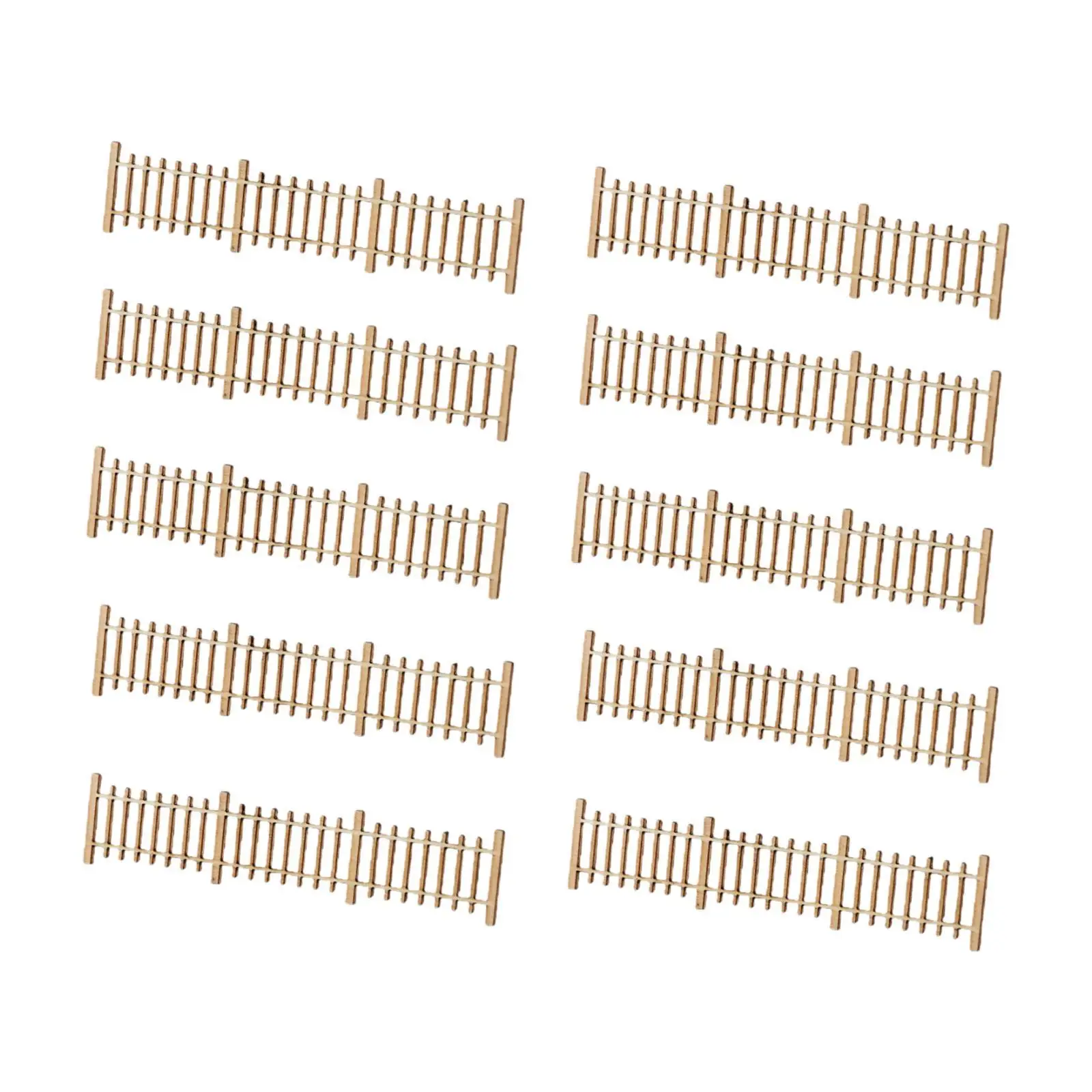 10 Pezzi Recinzioni in Miniatura Scala 1/50 Recinzioni per Paesaggi in Legno Decorazione da Tavolo con Sabbia per