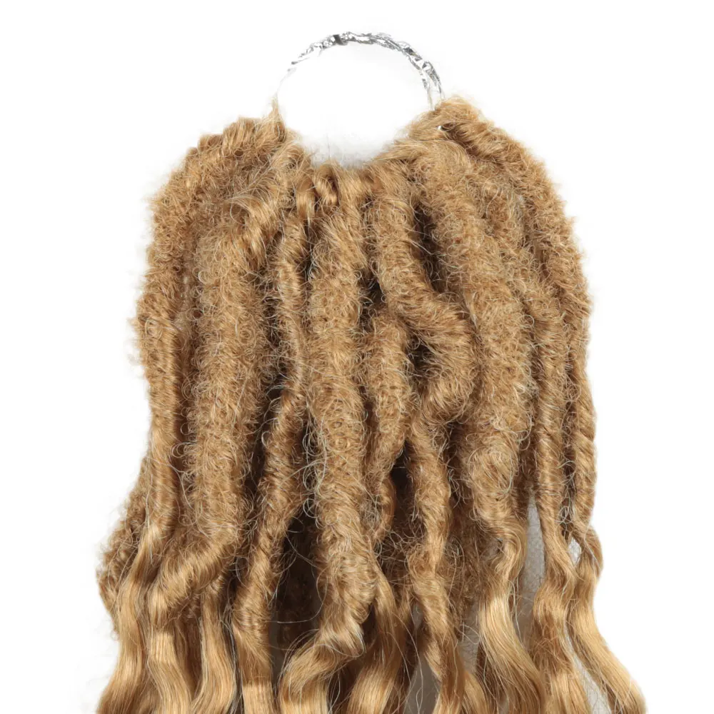 Golden Beauty Deep Wavy Goddess Locs 18 Inchs Synthetic Faux Locs Crochet Hair With Curly Ends New Locs Crochet Braids for Women