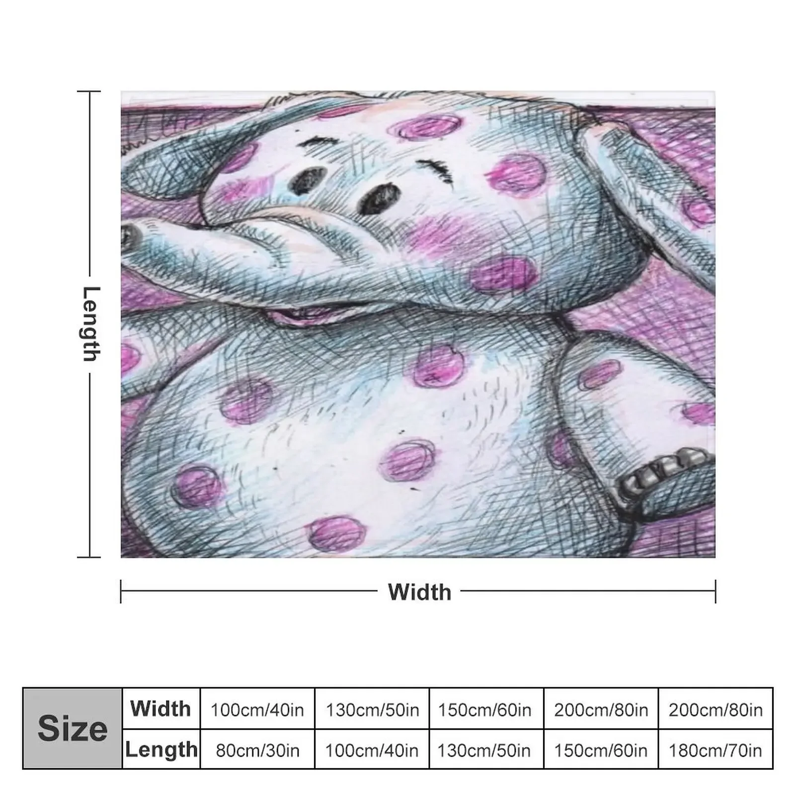 Spotted Pink Elephant | DreamscapesbyTeresa Throw Blanket Bed Fashionable Summer Beddings Bed covers Blankets