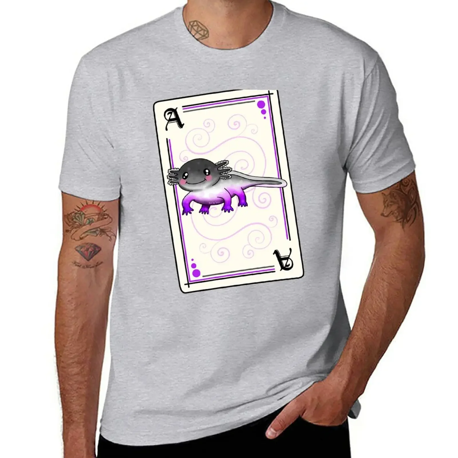 New Ace of Axolotls 2023 T-Shirt sweat graphic t shirt vintage plus size men clothing