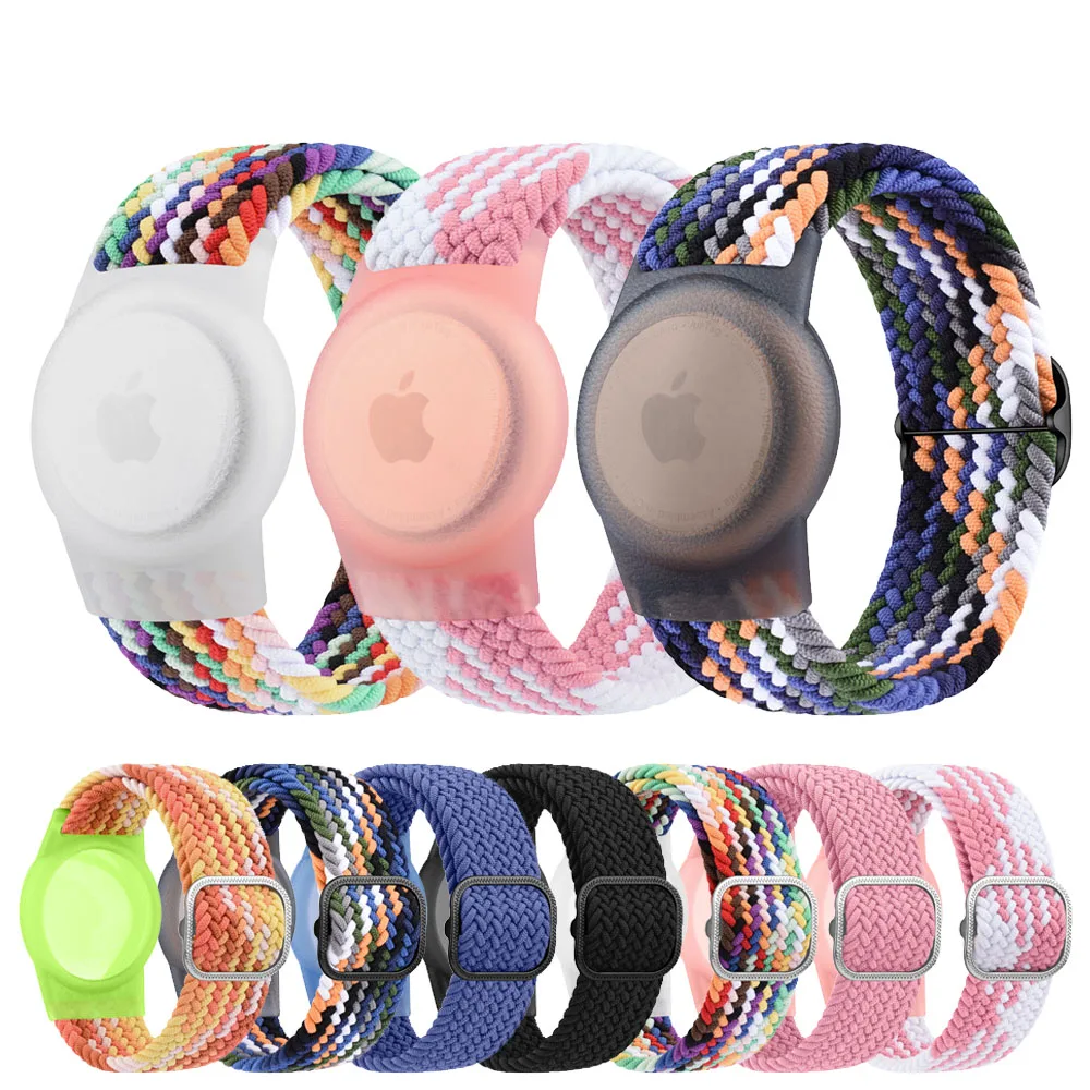 Нейлоновый плетеный браслет-чехол для Apple AirTags, детский чехол с защитой от царапин для Airtag, держатель GPS-трекера, аксессуары для браслета