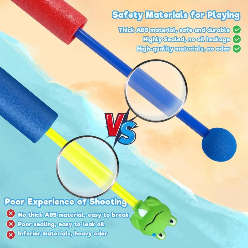 Pistolet à eau en mousse pour enfants, 20 paquets, pour piscine, plage, jardin, jeux d'eau en plein air pour enfants de 3 ans et plus, jouets d'été