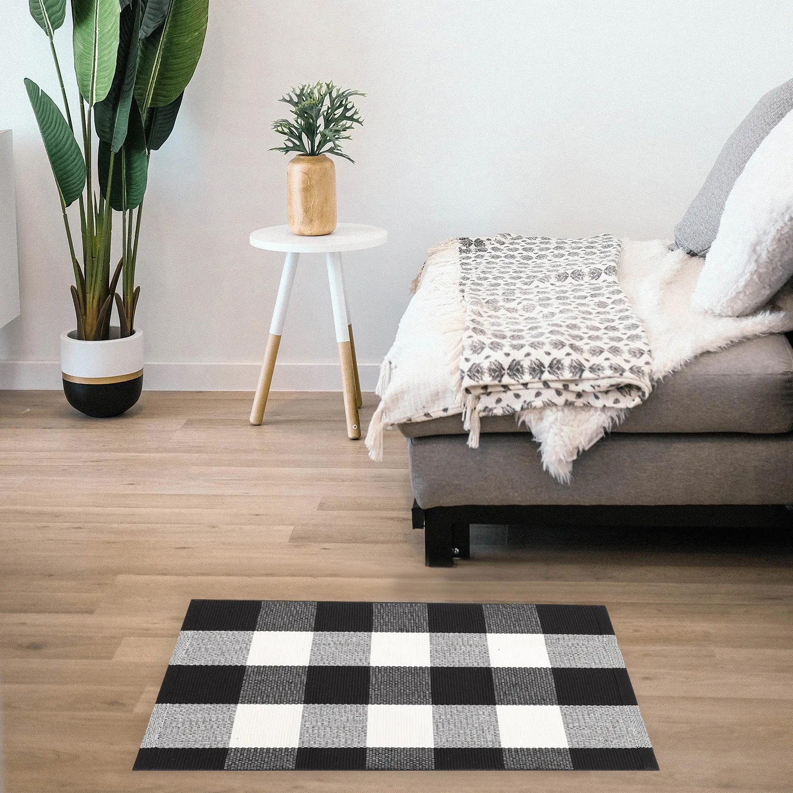 

Хлопково-льняной коврик для ванной комнаты, противоскользящий напольный коврик для туалета и душевой зоны, влаговпитывающий, декоративный, современный напольный декор