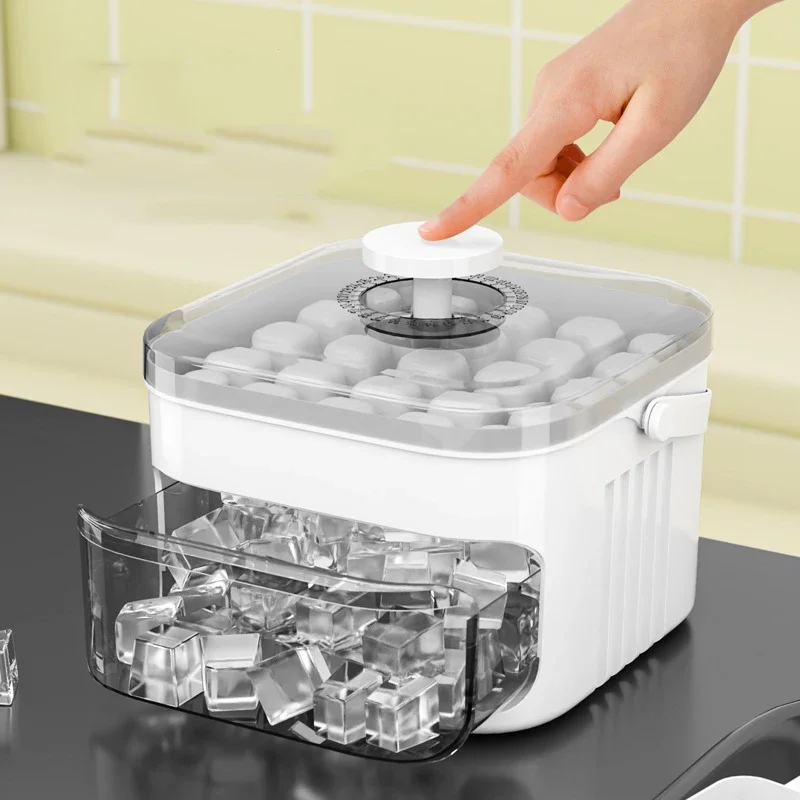

50-Cube Ice Maker with Easy Press Cap with Easy-press Lid Large Capacity Ice Cube Machine Reusable Food-grade Ice Cube Mold