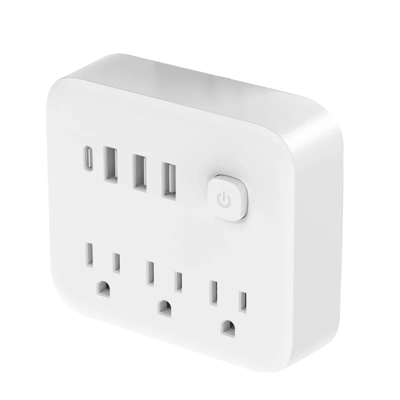 Adapter with 3 Socket and USB Charging Converters for America Plugs