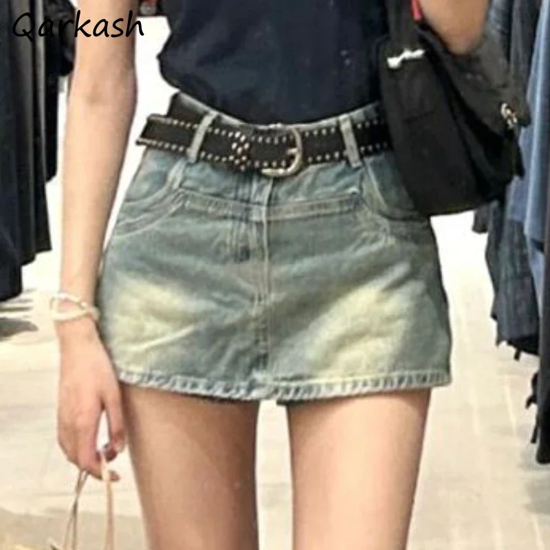 

Джинсовые мини-юбки, женские винтажные сексуальные летние уличные юбки для девочек, крутая модная повседневная базовая одежда в корейском стиле, Faldas Temper 2023,