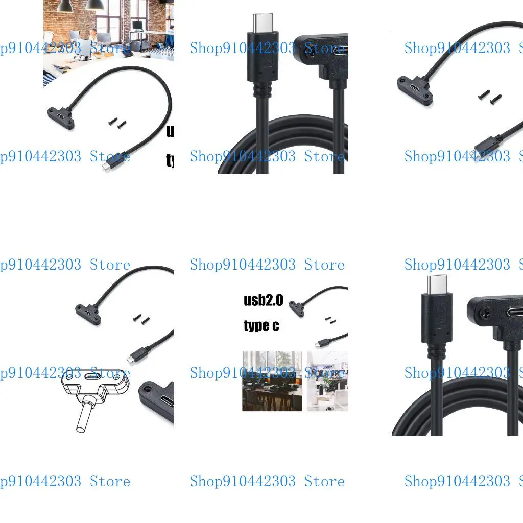 

L4MD Portable USB C Extension Cable Male to Female with Secure Panel Mount 11.81in