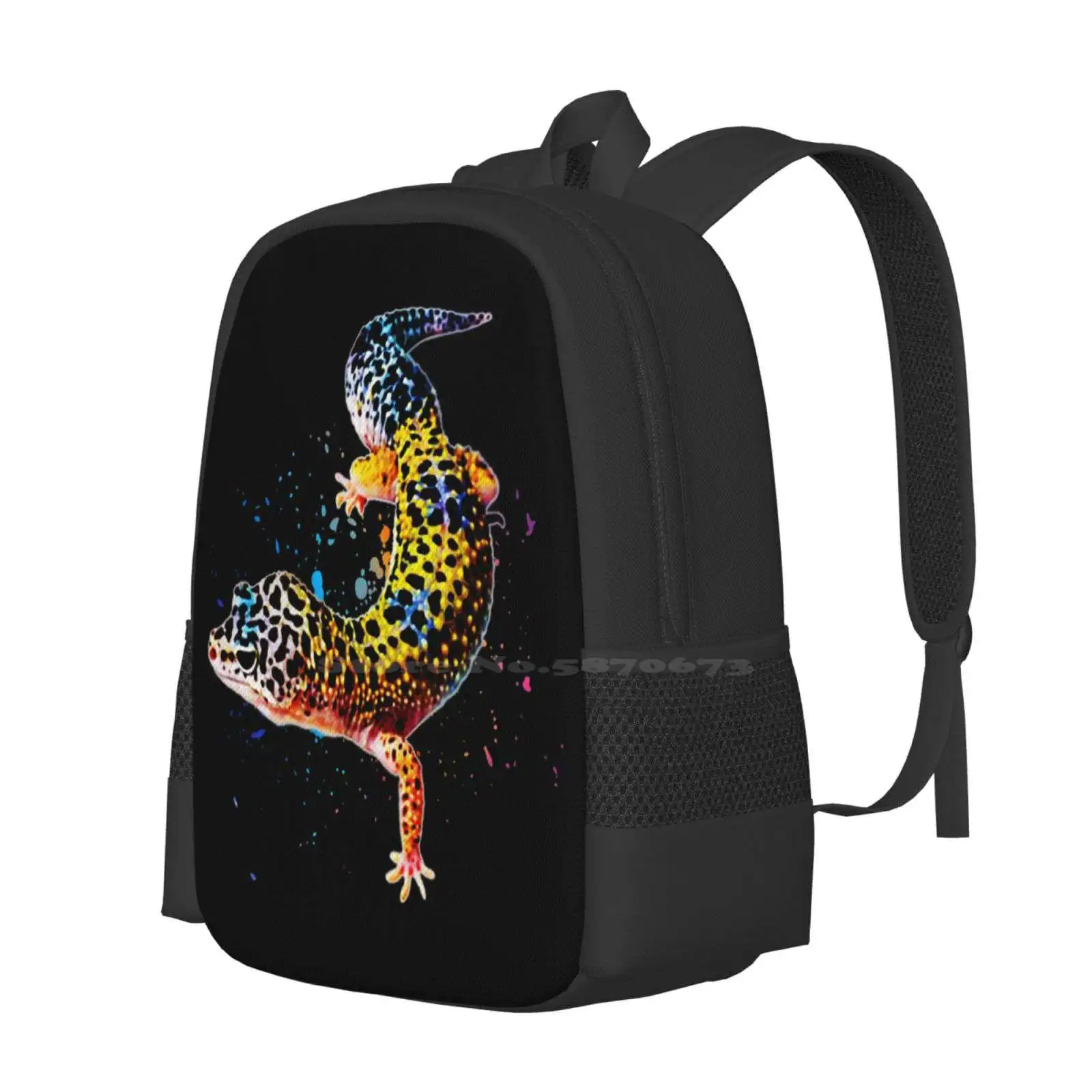 Leopard Gecko Reptile Keeper Lizard Watercolor 3D Print Design Backpack Student Bag I Love Leopard Geckos Gecko Love I Love