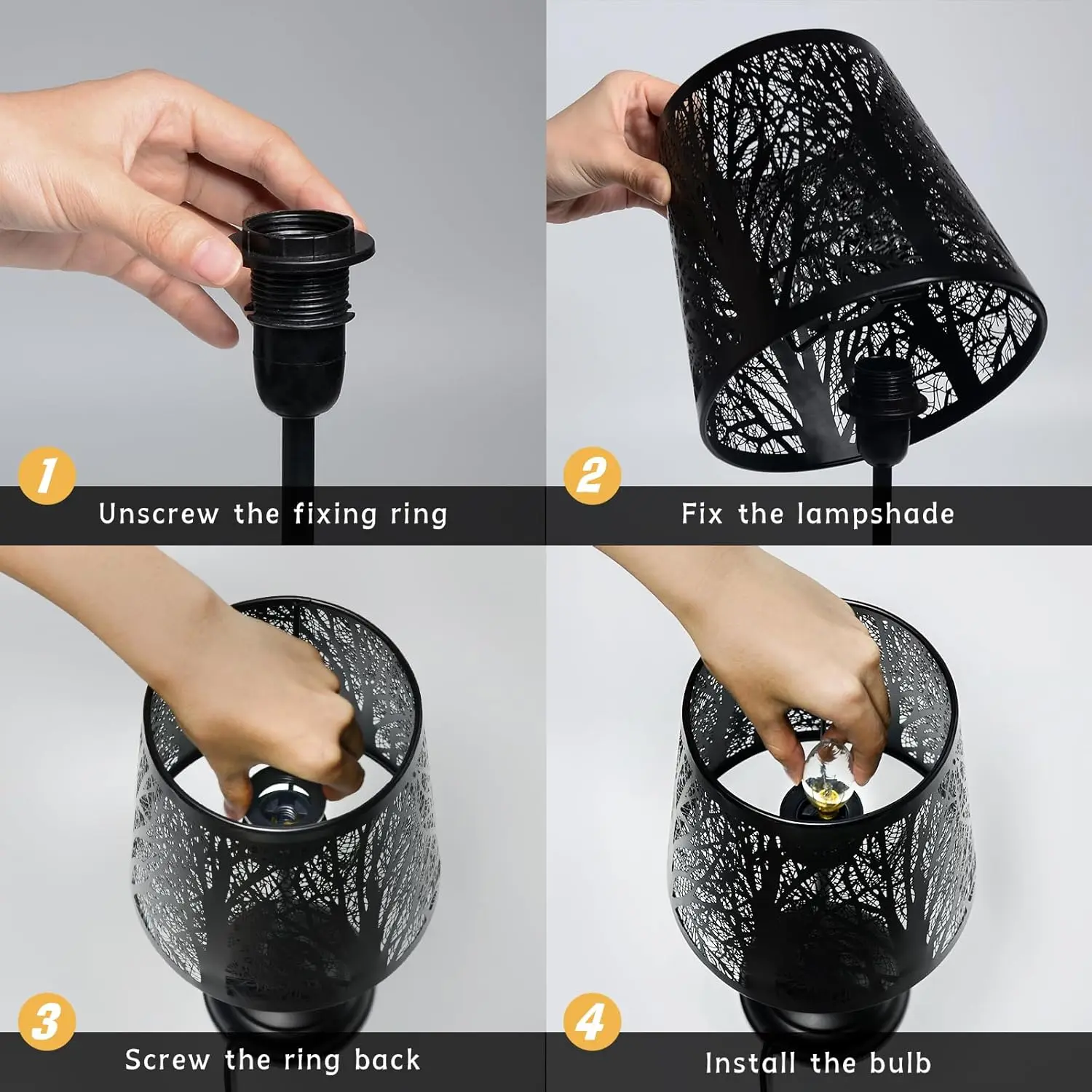 調光機能付きテーブルランプ、3段階タッチコントロール、子供用ブラックナイトライト、寝室＆リビングルームの装飾