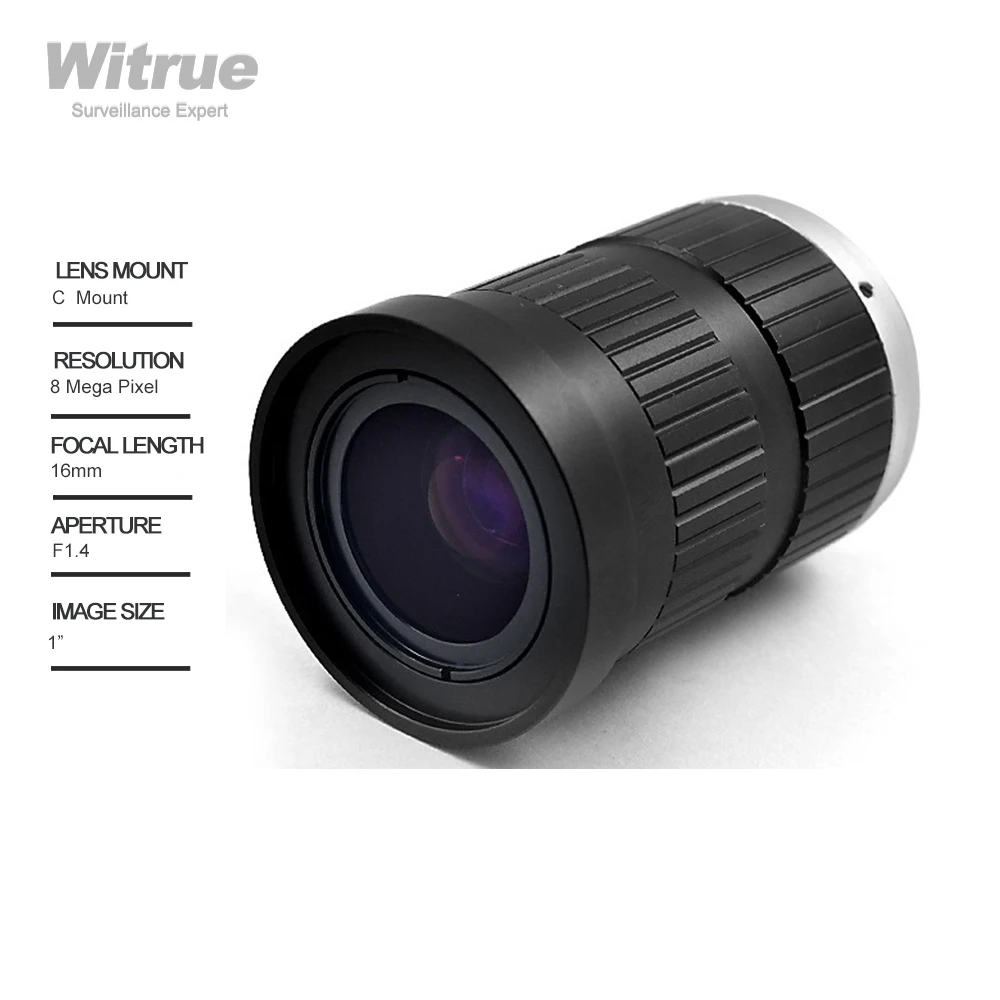 8.0Megapixels 1920P 4K CCTV Lens 16mm C Mount F1.4  1\