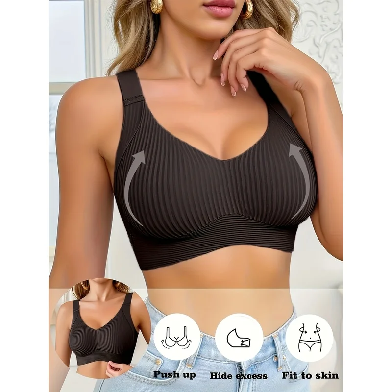 Women'S Seamless Lifting Bra Without Steel Rings Gathered And Gathered Breasts, Beautiful Back Support Gym Sports Underwear