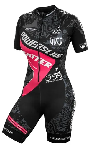 Powerslide-traje de Patinaje de Velocidad de manga corta para mujer, ropa de carrera de triatlón, ropa de Ciclismo en línea patines en linea mujer patines patines de velocidad profesionales