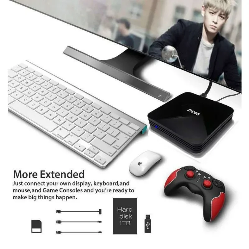 D905 Tvbox المحمول Android TV 8gb Ram WIFI Mlogic S905 4K Smart IPTV Box TV Smart Home Set Top TV Box Receiver