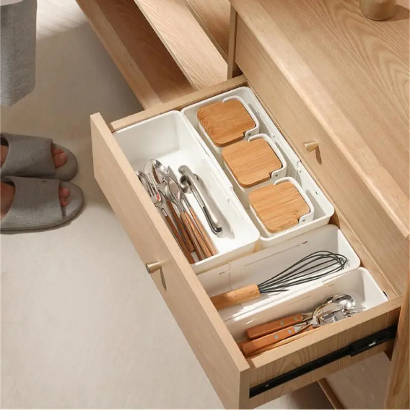Retractable Drawer Organizer For Desk Compartment Storage Box Adjustable Clothes Container Makeup Sorting Storage Box
