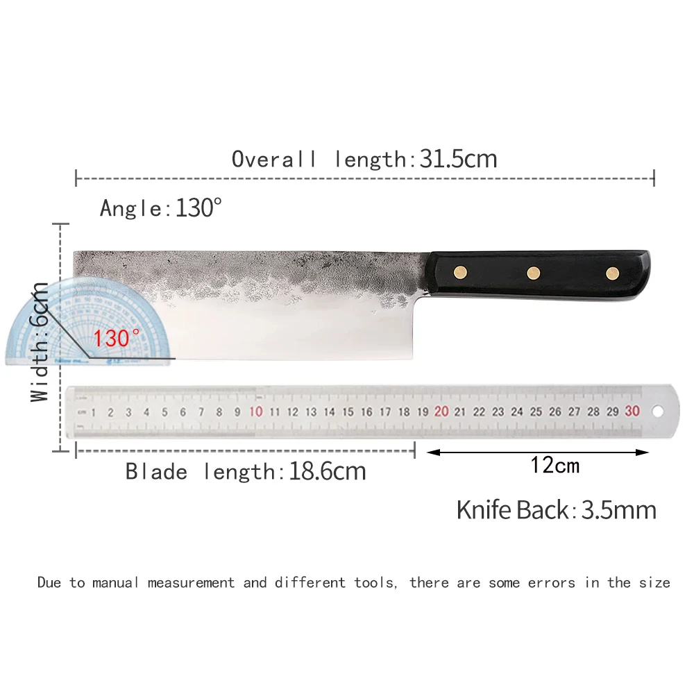 Handmade Forged Kitchen Knives 5Cr13MoV Stainless Steel Chefs Cleaver Nakiri Knife Slicing Meat Cutting Vegetables Cooking Tools