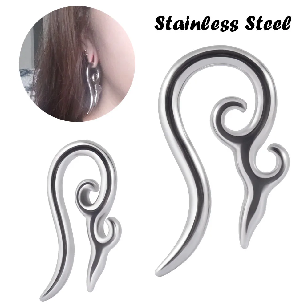 PAIR Surgical Steel Heavy Ear Weights Different Gauge Spiral Hoop Earring Piercing Ear Taper Piercing Body Jewelry