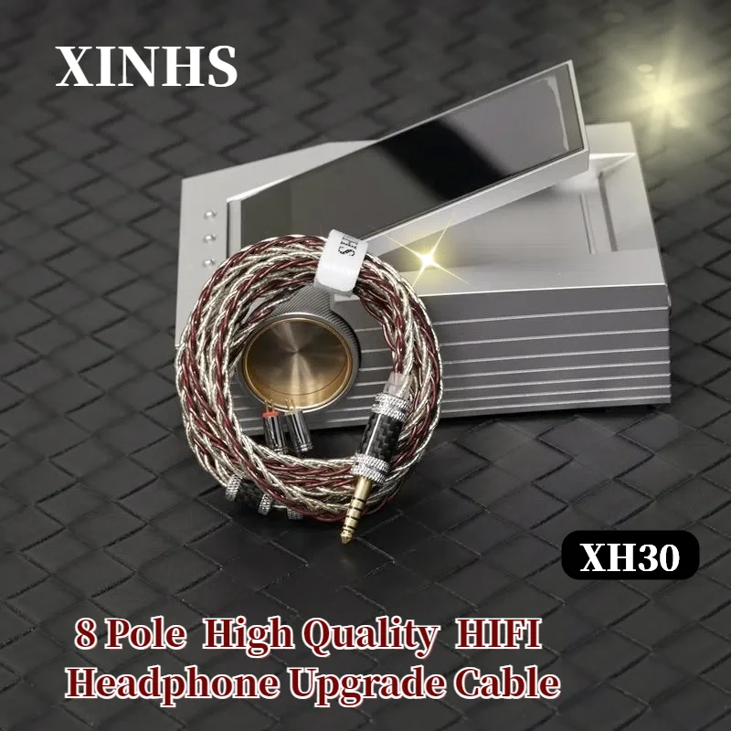 

XINHS XH30 8-ядерный 7N OCC + 22-каратная золотая фольга высокой чистоты с серебряным платиновым покрытием HIFI кабель для обновления наушников QDC/IE900/MMCX