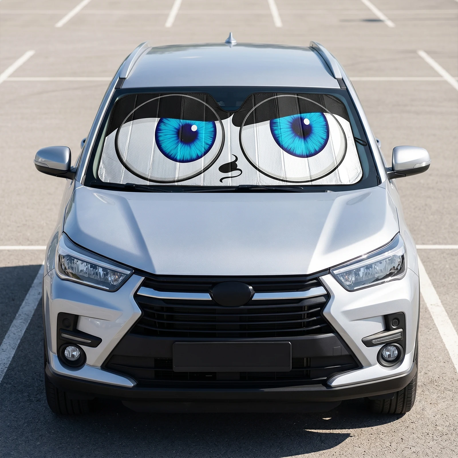 Polyester Reflector Sunshade Blocks Heat Foldable Cool Sunshade Offers Protection Dust-Proof for Sedans Mini SUVs Hatchbacks