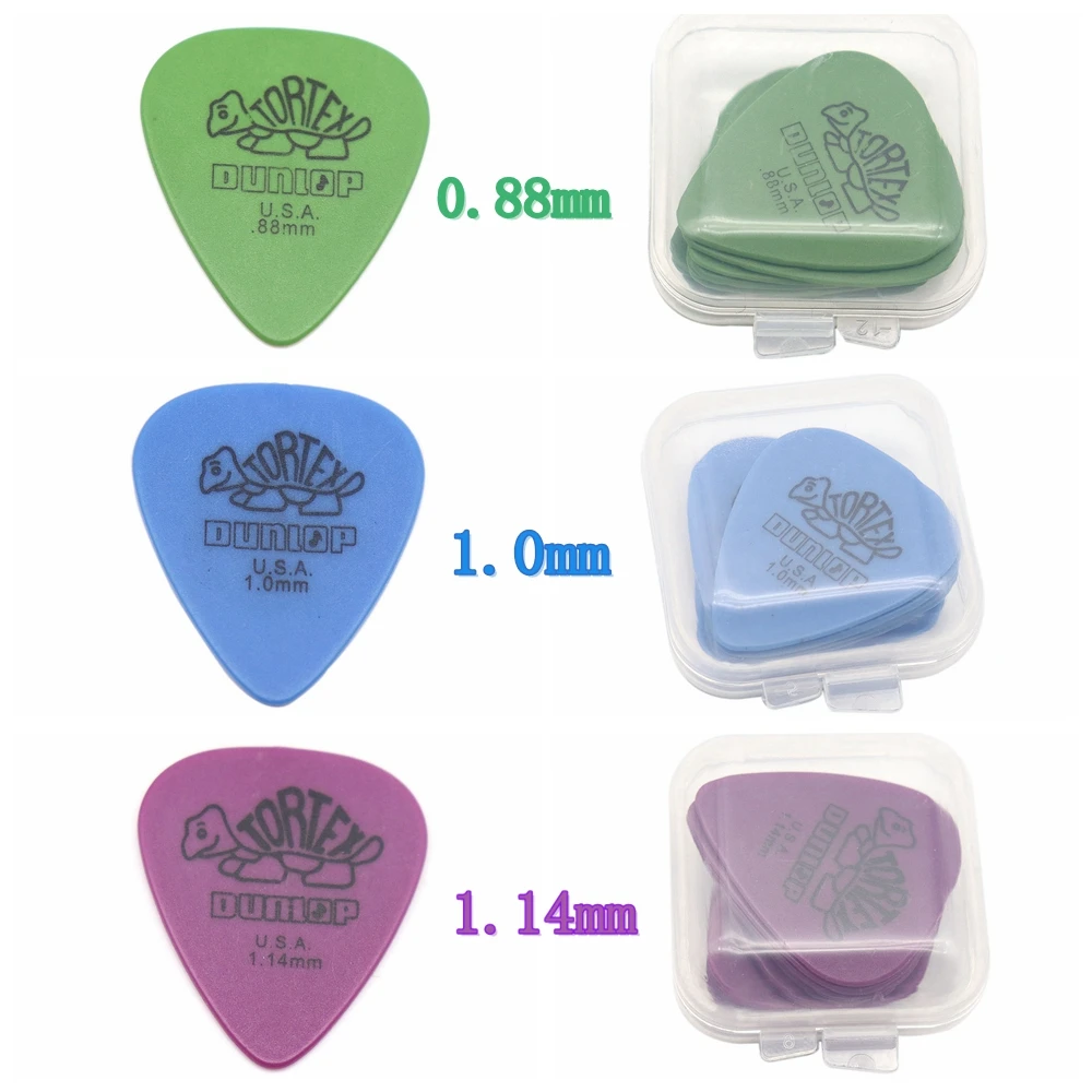 12 Stück Dunlop Gitarrenplektren E-Gitarre Teile Picks Zubehör 6 Arten Dicke Picks mit Box – Detail 4