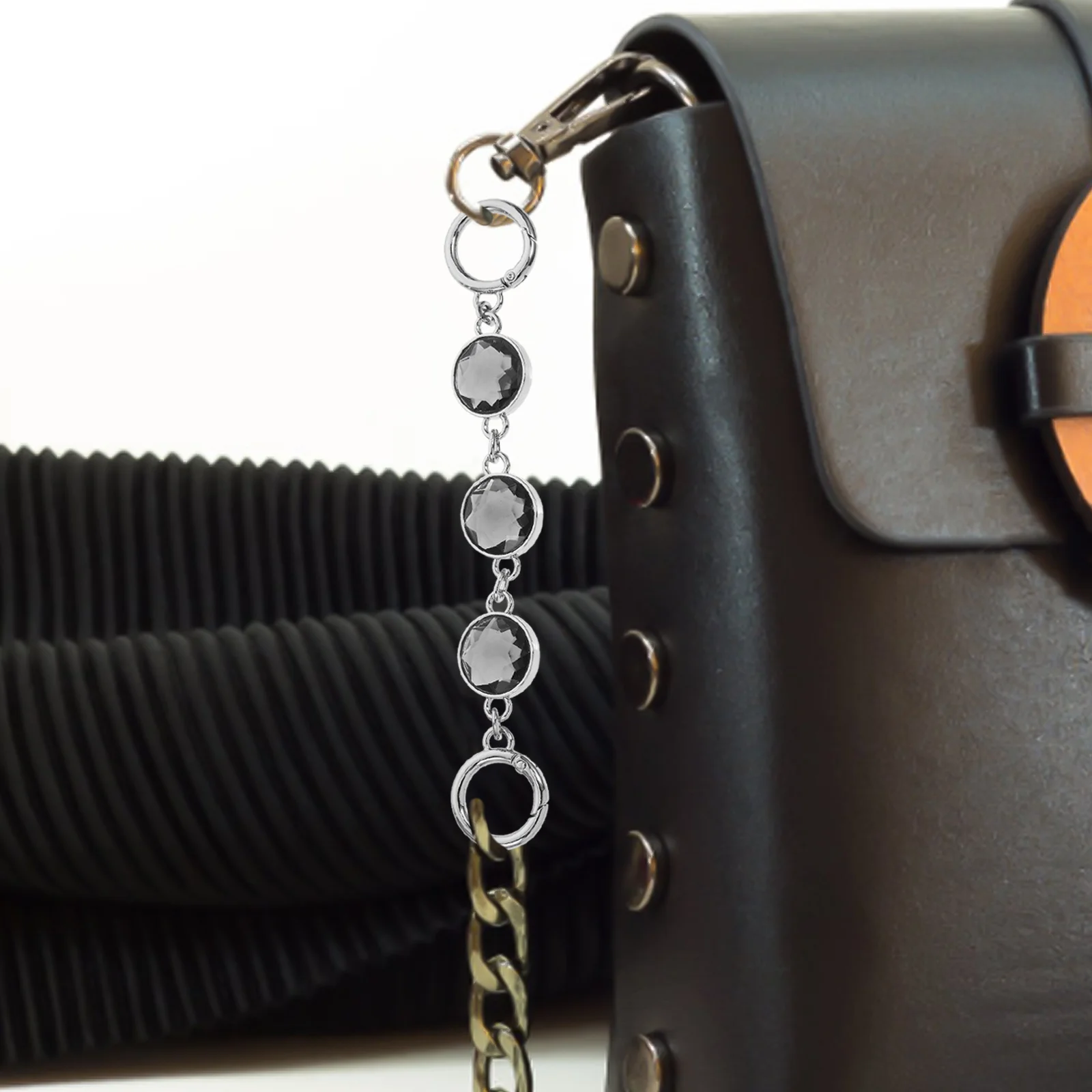 Stylish Chain Strap for Handbag with Sparkling Rhinestones Adjustable Purse Extender for Crossbody Shoulder Bag Elegance Boost