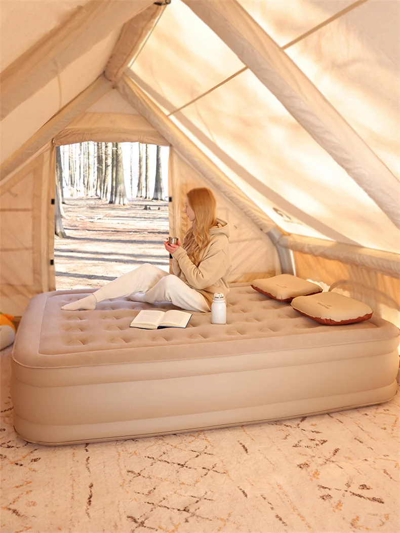 Lohas camping automatisches aufblasbares Luftbett mit Rückenlehne Camping elektrische Matratze 40cm Höhe Zelt Luftkissen Matte Boden – Detail 8