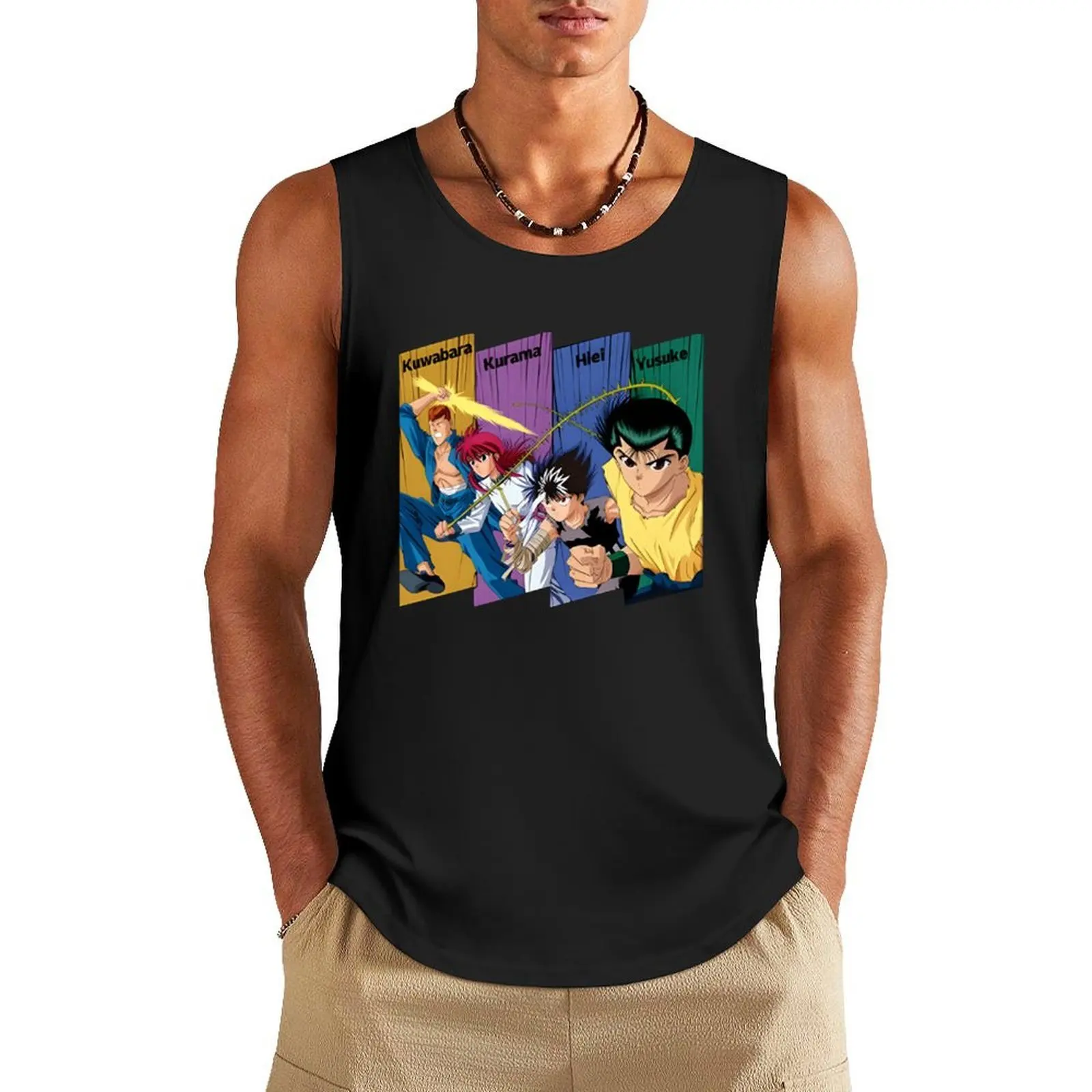 

YuYu Hakusho Anime Cosplay Tank Top men clothes bodybuilding man Men's summer clothes 2025