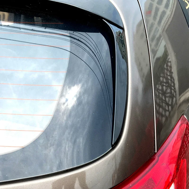 Car Rear Window Side Spoiler  For Kia Sportage R 2011 2012 2013 2014 2015 ABS Wing Trim Cover Decoration Glossy Black