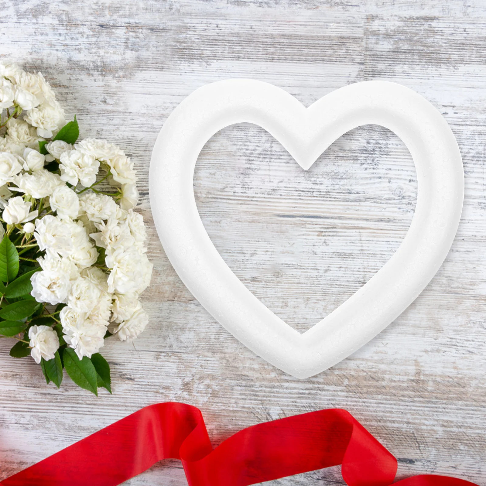 

6Pcs White Heart Shape Craft Rings Foam Circle DIY Garland Hanging Decor Party Preschool Activities Kindergarten