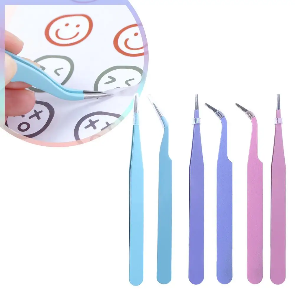 Practical Picking Tool Tape Sticker Tool Journal Accessorise Notebook Accessorise Nipper Nail Tweezers Macaron Color Tweezers