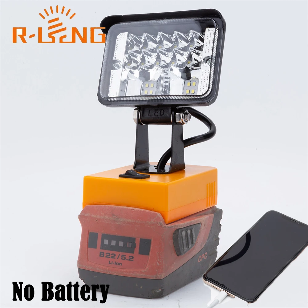 LED Work Light for Hilti B22 22V CPC Series Lithium Battery with 2800 Lumens and USB 18W Output (Not include battery)