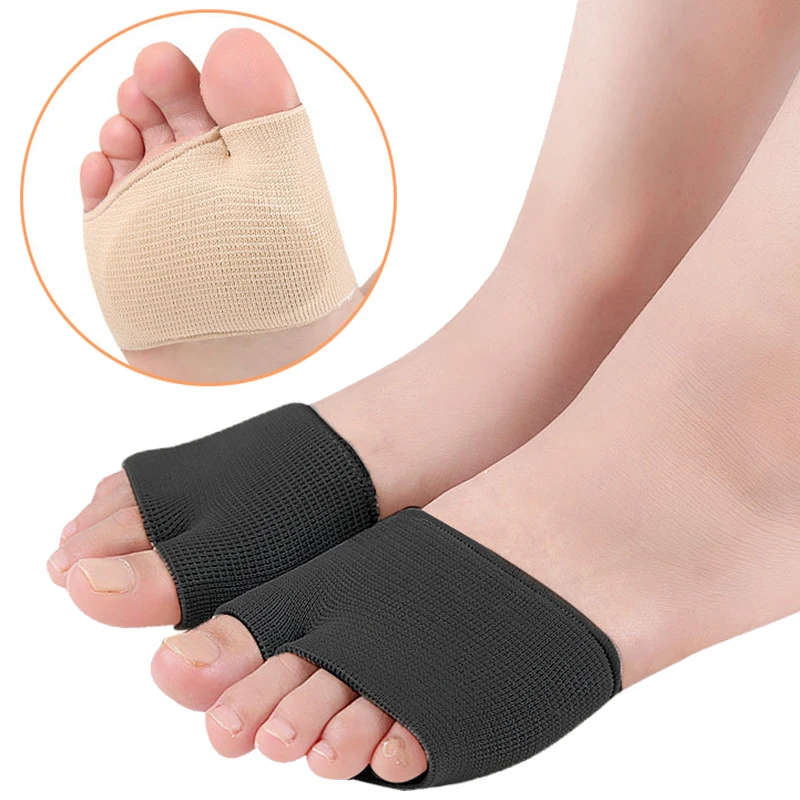 Silicone Metatarsal Sleeve Pads Half Toe Bunion Sole Forefoot Gel Pads Cushion Half Sock Supports Prevent Calluses Blisters