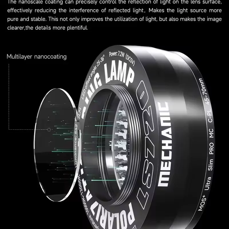 Imagem -02 - Microscópio Polarização Anel Lâmpada Elimina a Reflexão de Luz Forte para Binocular Trinocular Stereo Microscópio Iluminação