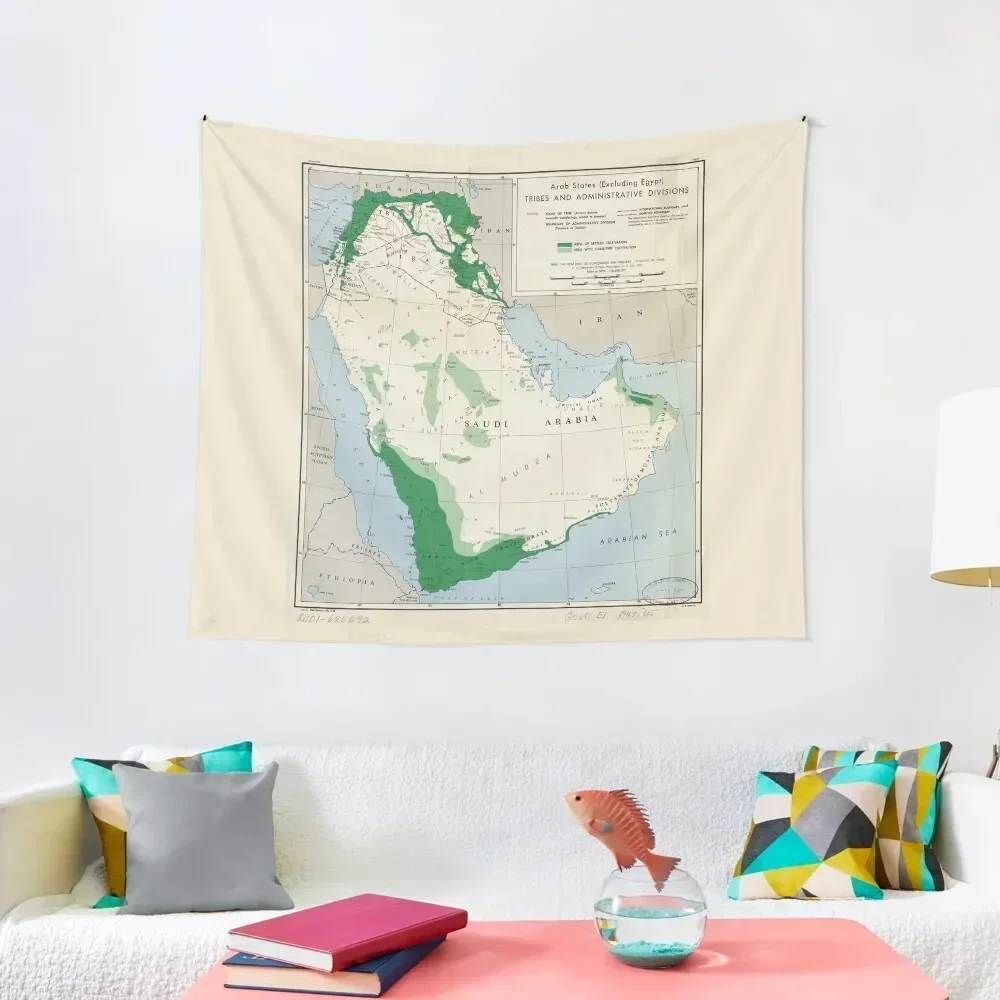 Arab states (excluding Egypt), tribes and administrative divisions (1947) Tapestry Mushroom Cute Room Things Tapestry