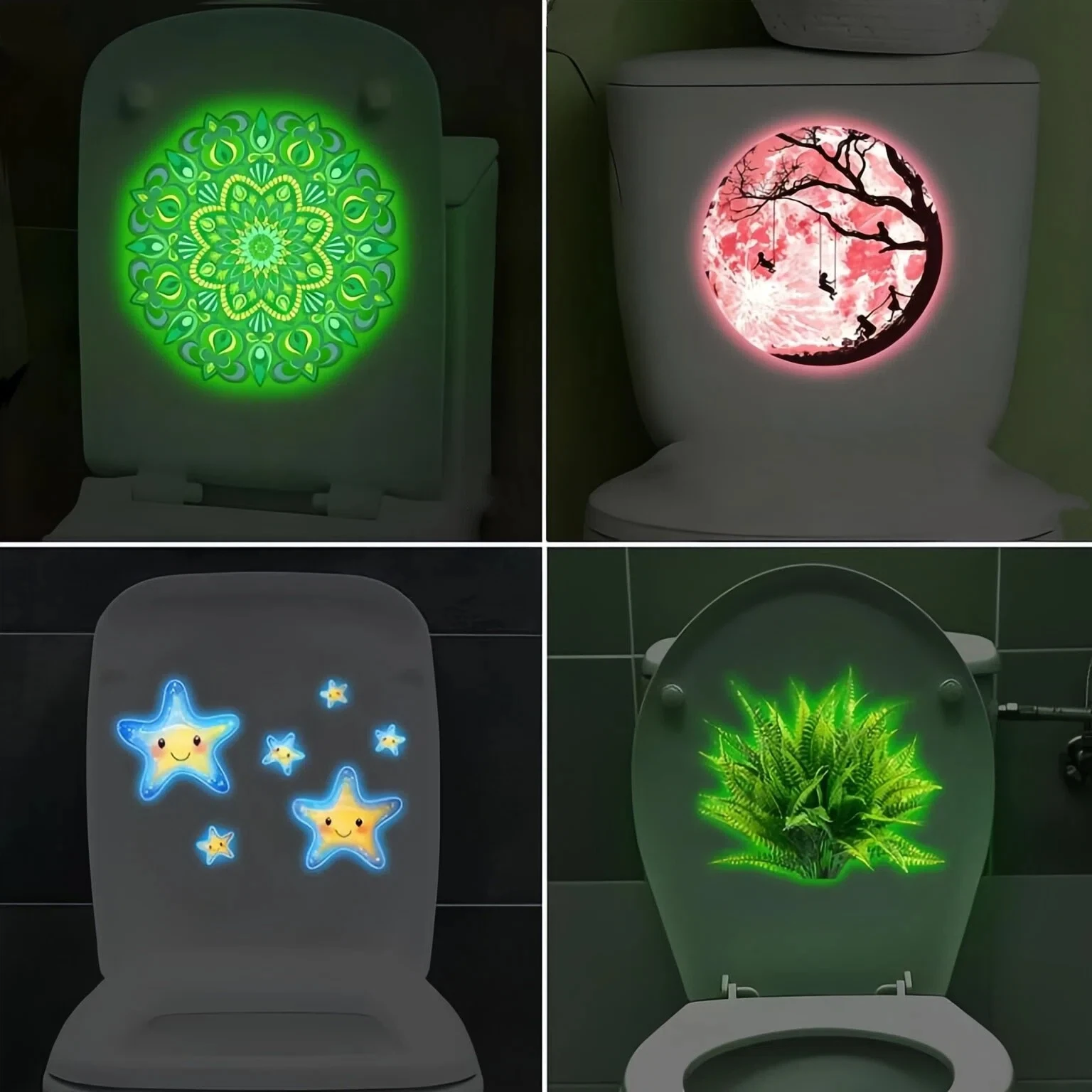 Glow in the Dark Mandala Toile - Jet Home Bathroom review and price