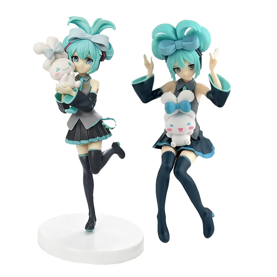 Anime Hatsune Miku X Cinnamoroll Figure Anime Peripheral Collectible Models Decorative Decorations Children Kawaii Gift view 4