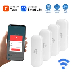 Tuya WiFi Smart Vibration Sensor Motion Detection Smart Life App Real-time Alerts And Notifications  Door And Window Security
